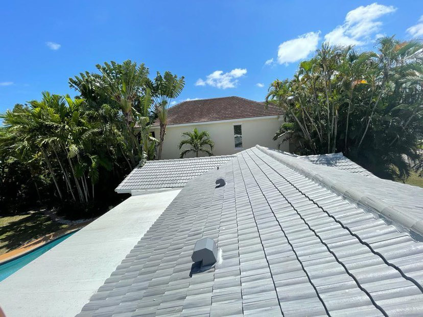 grey tile roof installation