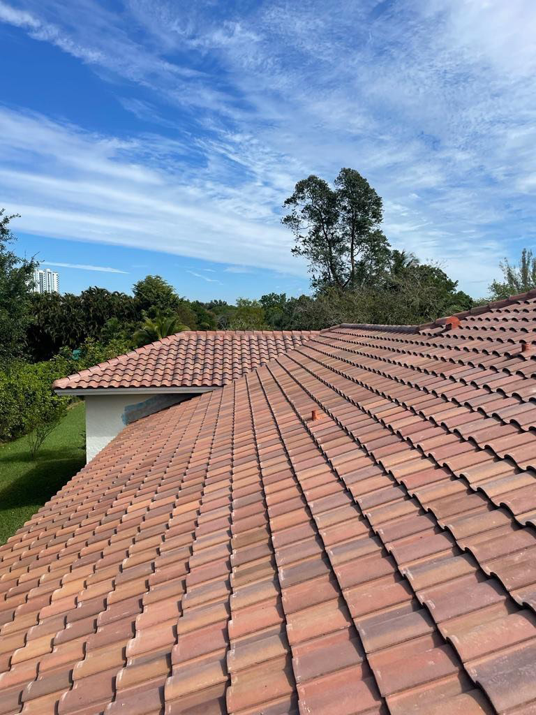 brown tile roof installation
