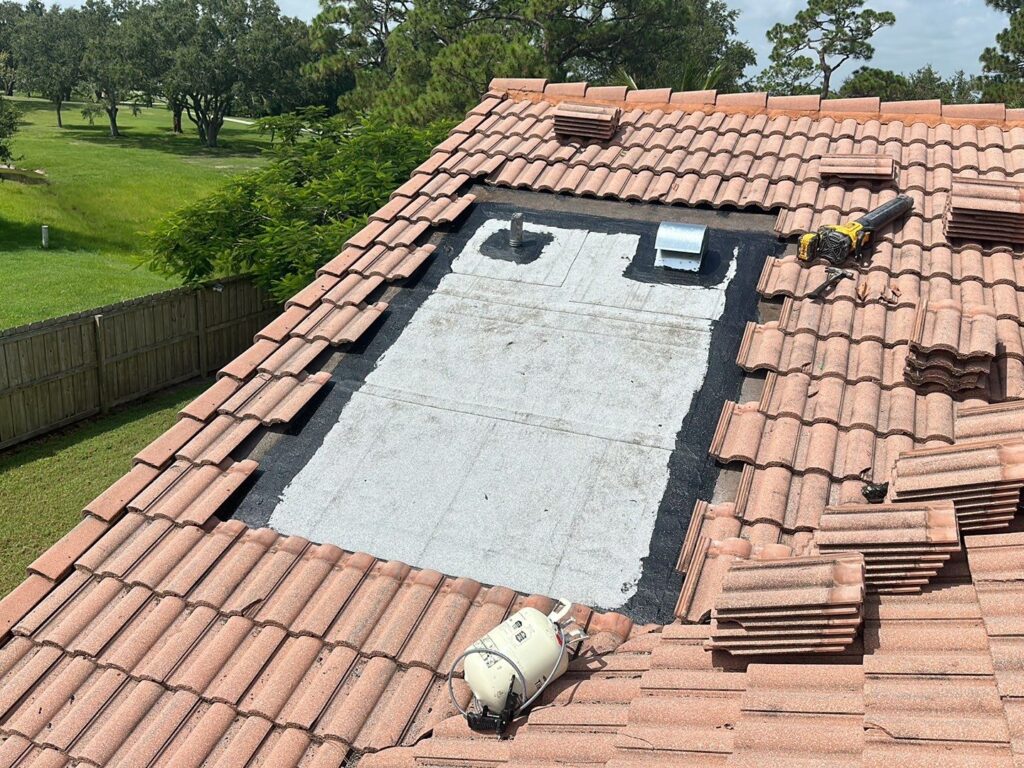 Tiles replaced on a roof