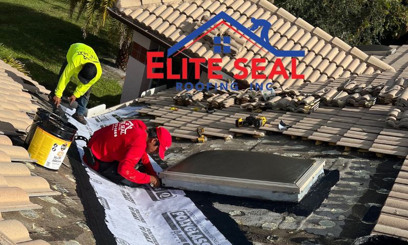 repairing damage tile by repair contractor roof expert