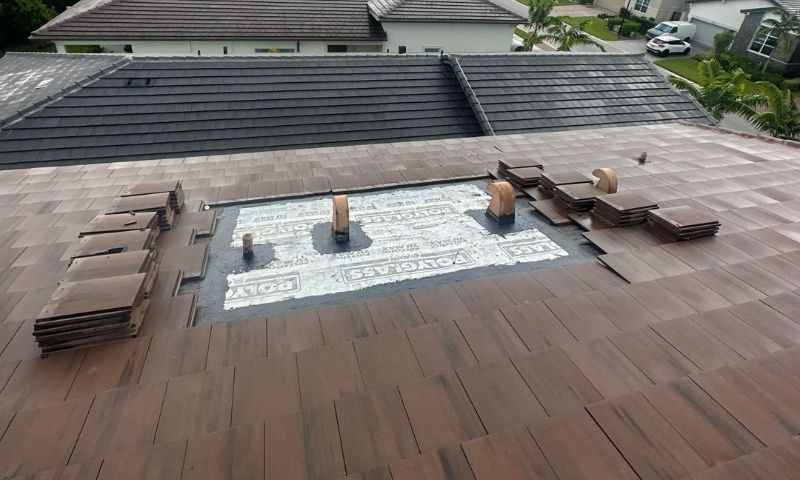 slate roof repair job
